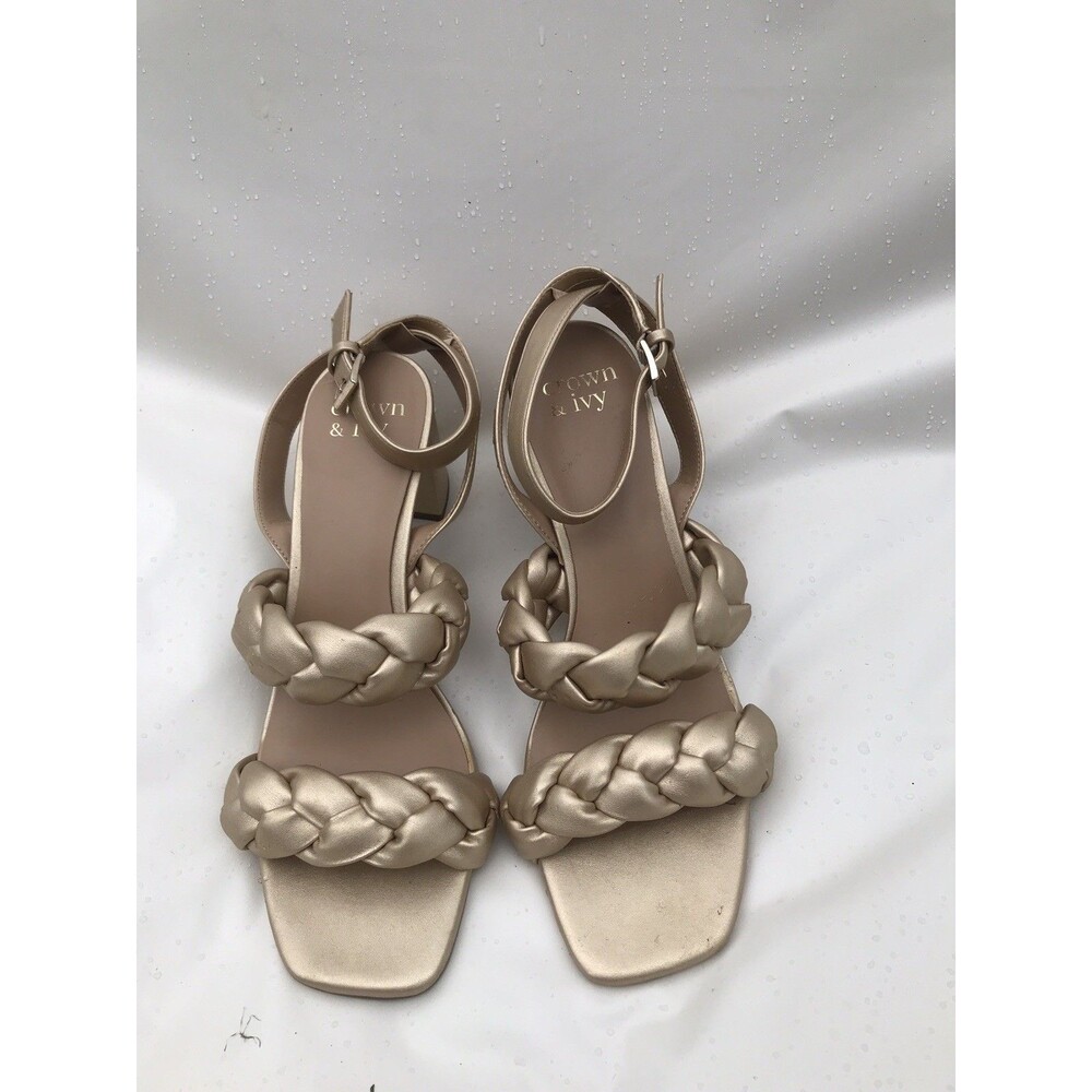 Crown and Ivy Tan Strappy Open-Toe “Bella” Heels - US Size 9.5